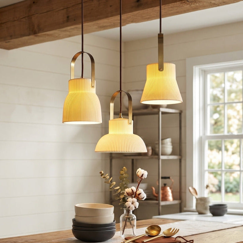 Japandi Style White Ceramic Pendant Lights – Hadley
