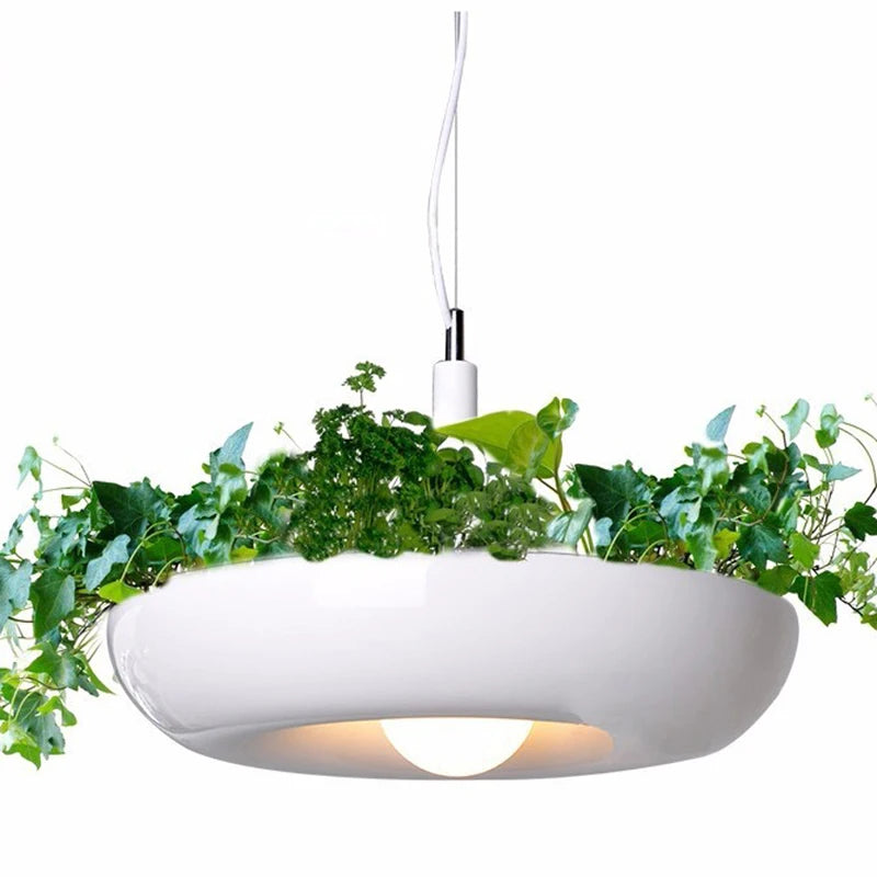 Lámparas colgantes circulares para jardineras