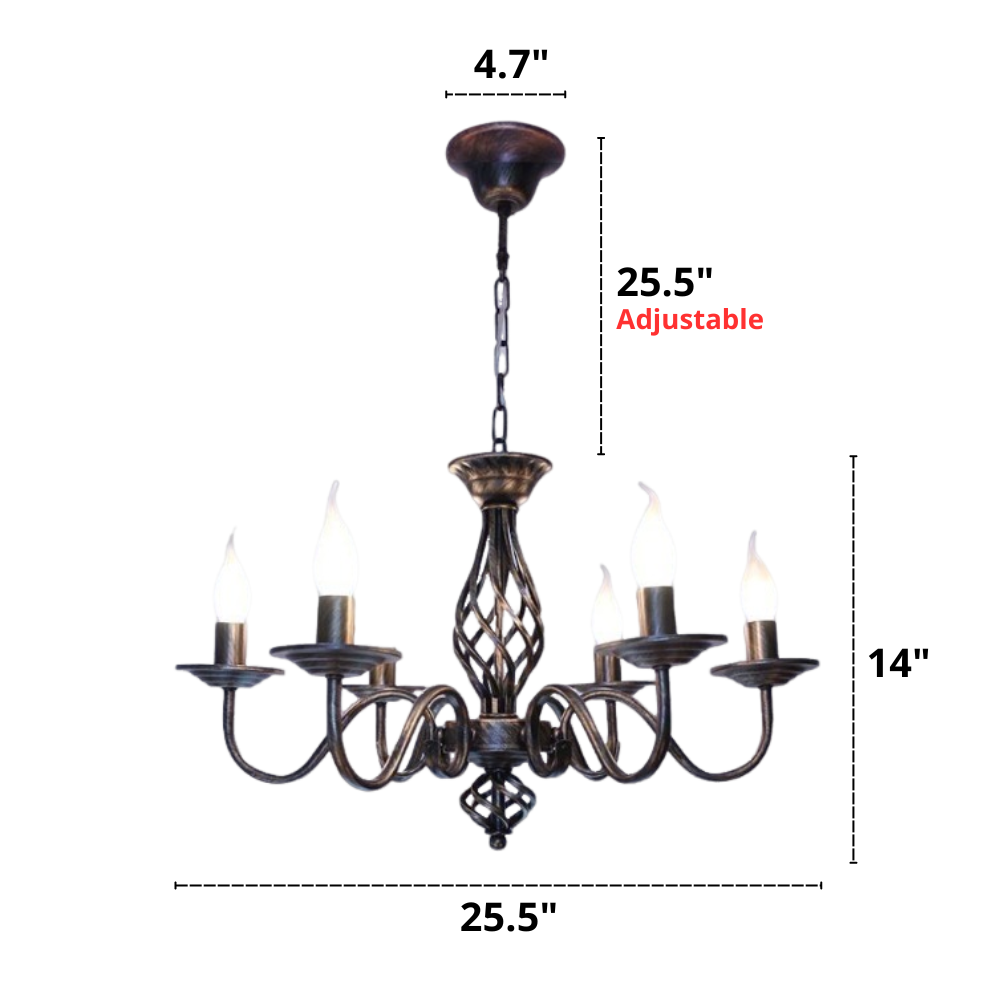 Rustic French Chandelier Dimensions