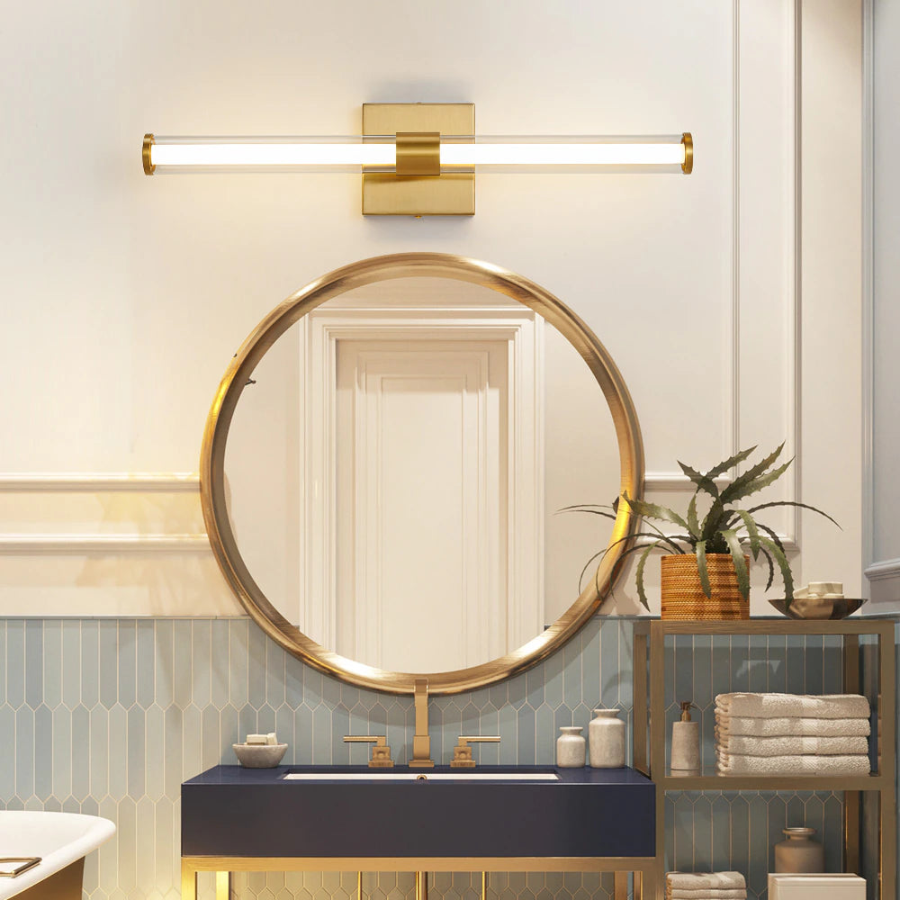 Gold Two-Bulb Vanity Wall Light