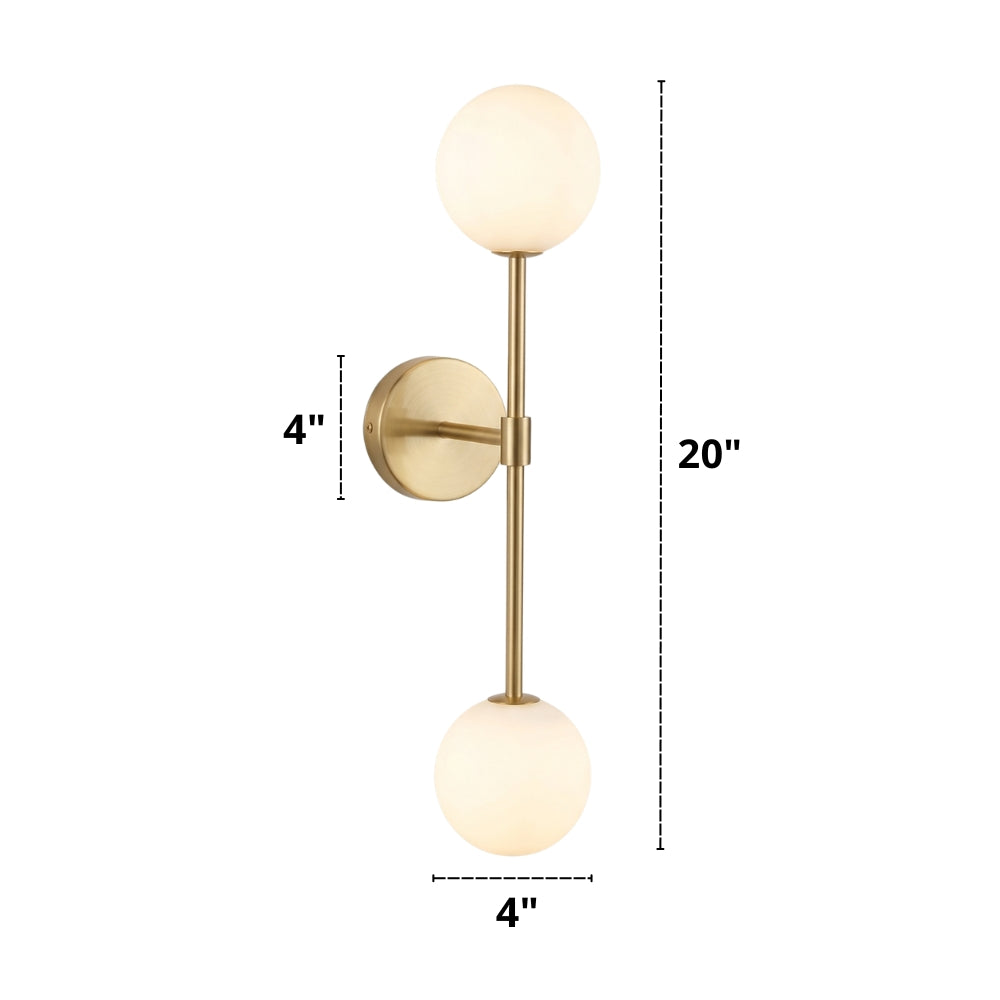 Aurelia - Modern Two-Bulb Frosted Glass Globe Wall Sconce