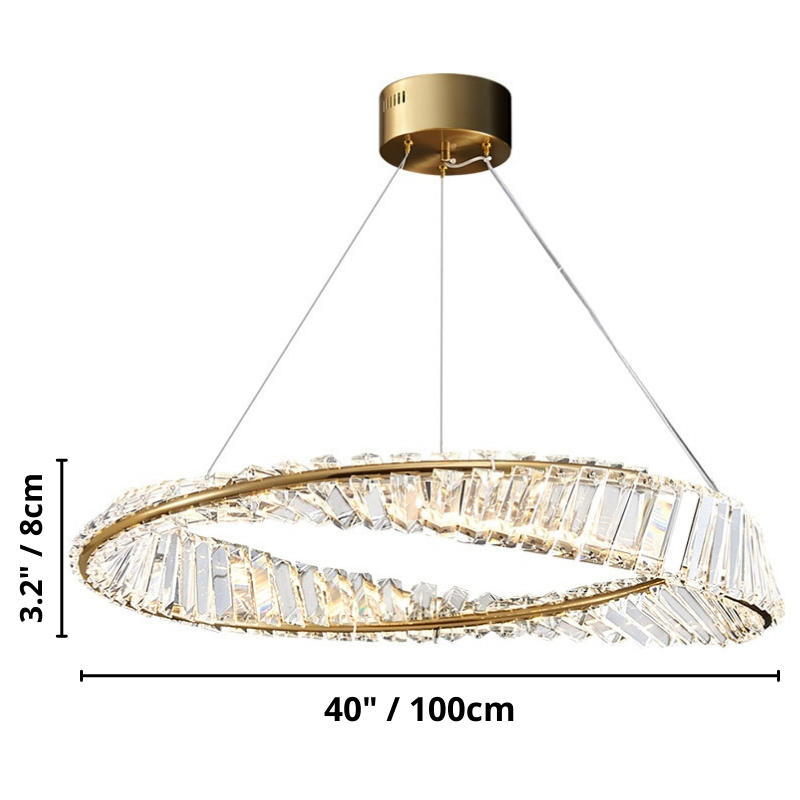 Lustre design en cristal de verre spiralé