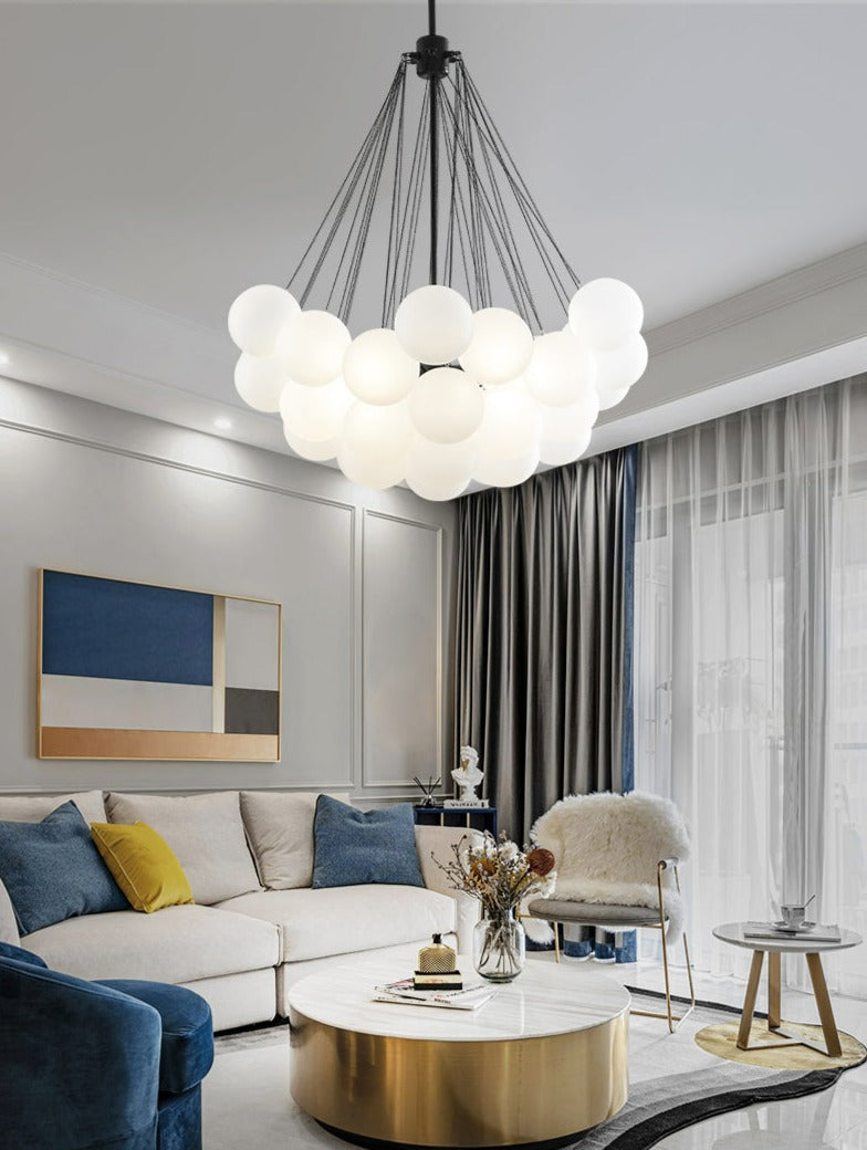 European Frosted Glass Chandelier