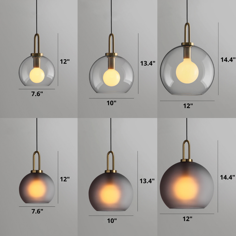 globe Modern Glass Pendant Lights dimensions