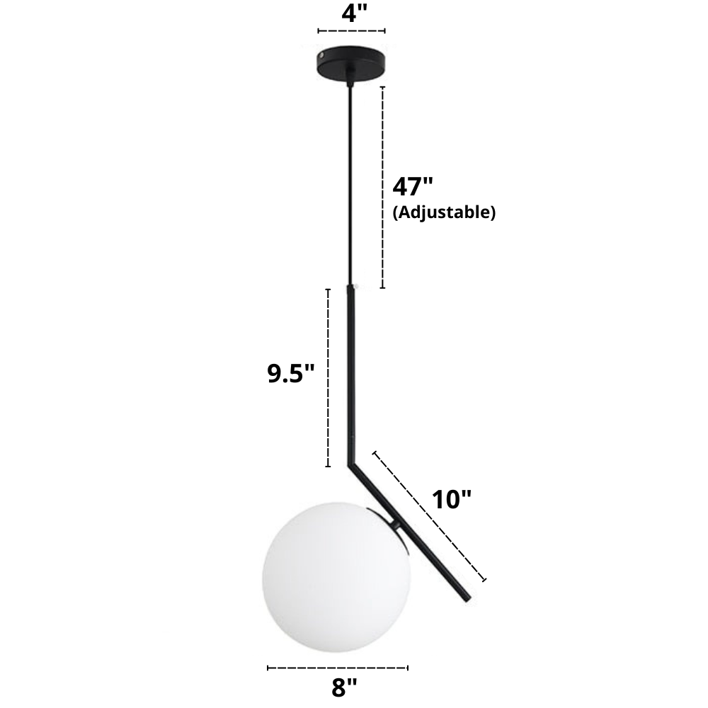 Suspensions nordiques en verre dépoli