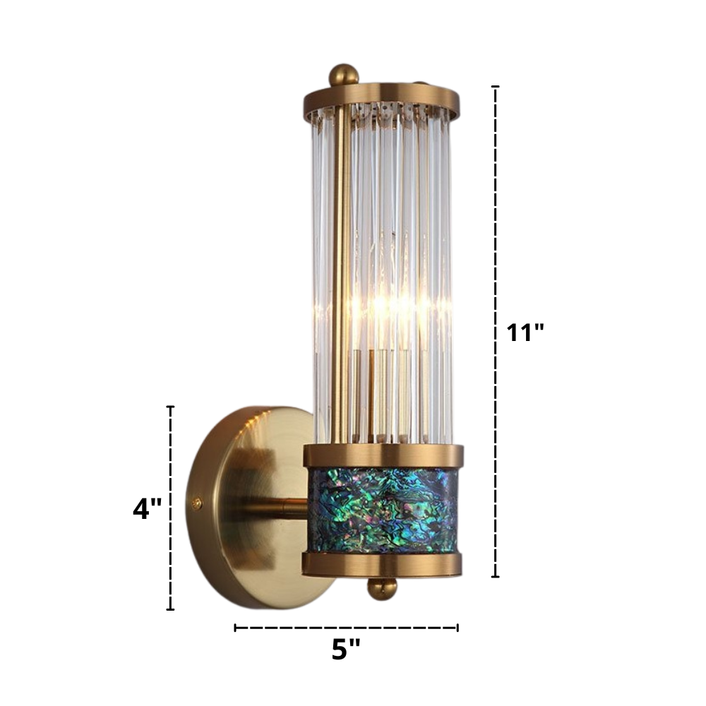 One bulb Glass Crystal Wall Sconce Dimensions