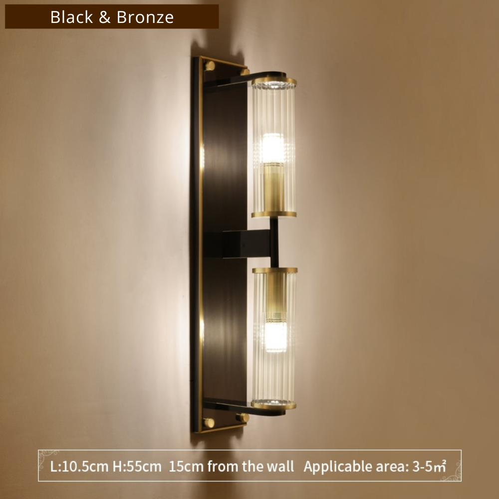 Tereza - Aplique de pared con columna de cobre y vidrio