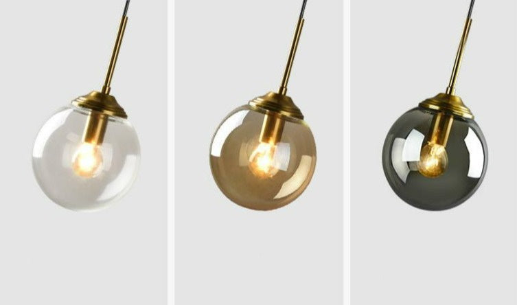 Lámparas colgantes vintage con forma de globo de cristal