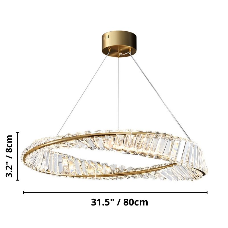 Lustre design en cristal de verre spiralé