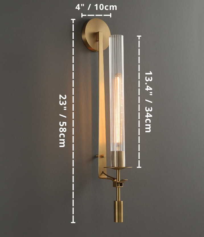 sarika fluted glass wall sconce dimensions