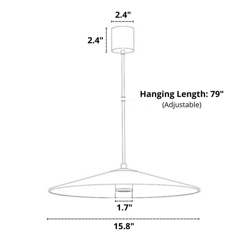 Modern Slim LED Pendant Light dimensions