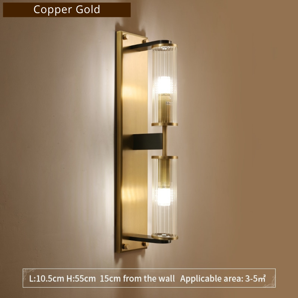 Tereza - Aplique de pared con columna de cobre y vidrio