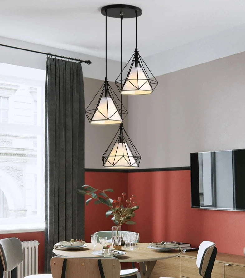 Vintage Wrought Iron Pendant Light Fixture