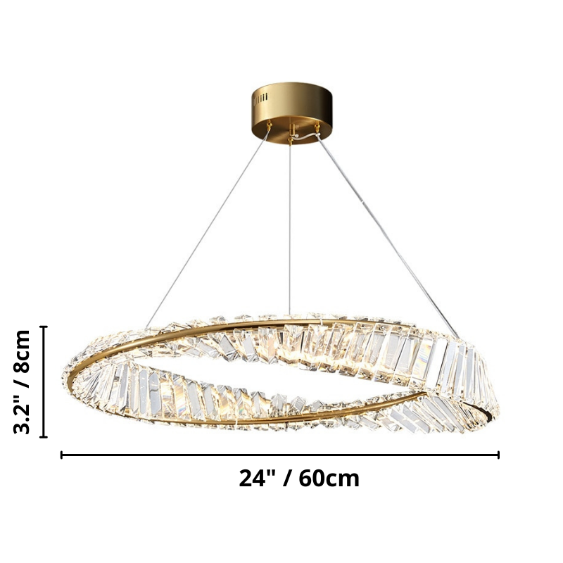 Lustre design en cristal de verre spiralé