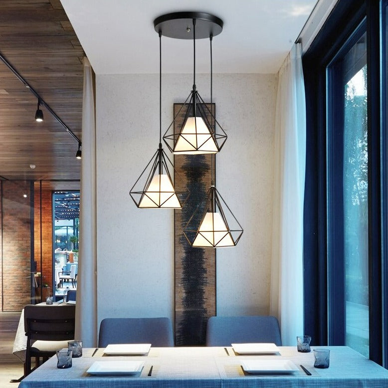 Vintage Wrought Iron Pendant Light Fixture