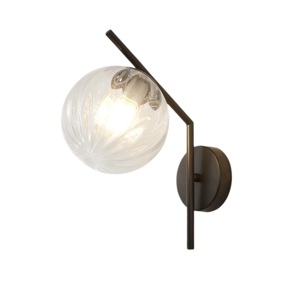 Faulkner - Aplique de pared moderno con globo de cristal