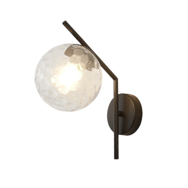 Faulkner - Aplique de pared moderno con globo de cristal