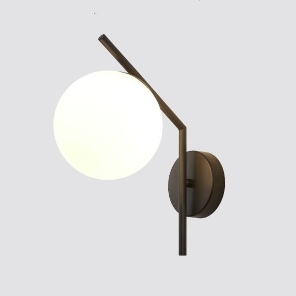 Faulkner - Aplique de pared moderno con globo de cristal