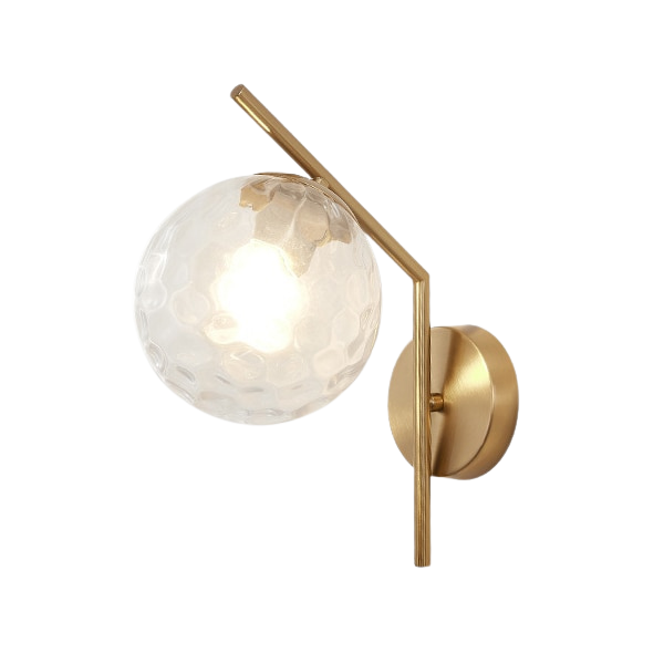Faulkner - Aplique de pared moderno con globo de cristal