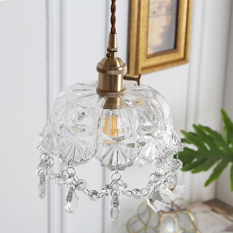 Vintage Retro Farmhouse Brass Pendant Light
