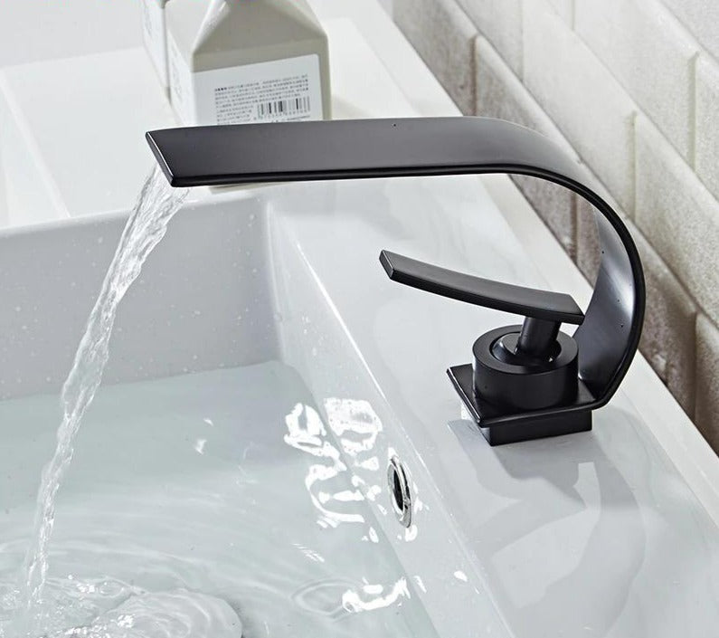 black single handle basin faucet for master bathroom