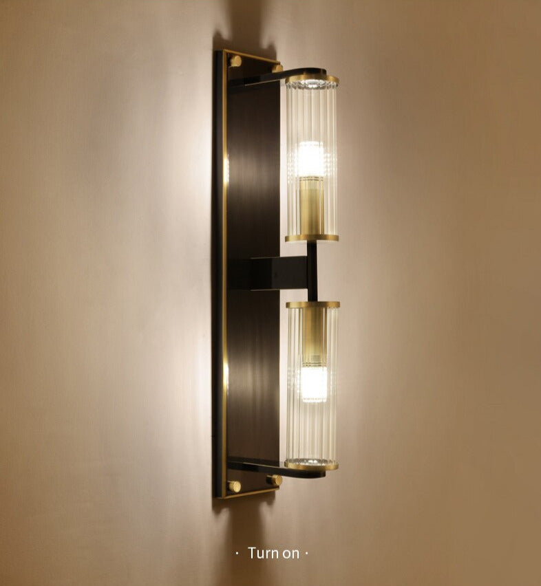 Tereza - Aplique de pared con columna de cobre y vidrio