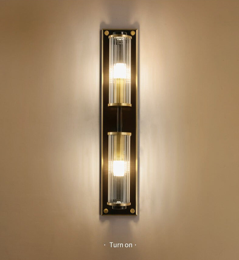 Tereza - Aplique de pared con columna de cobre y vidrio