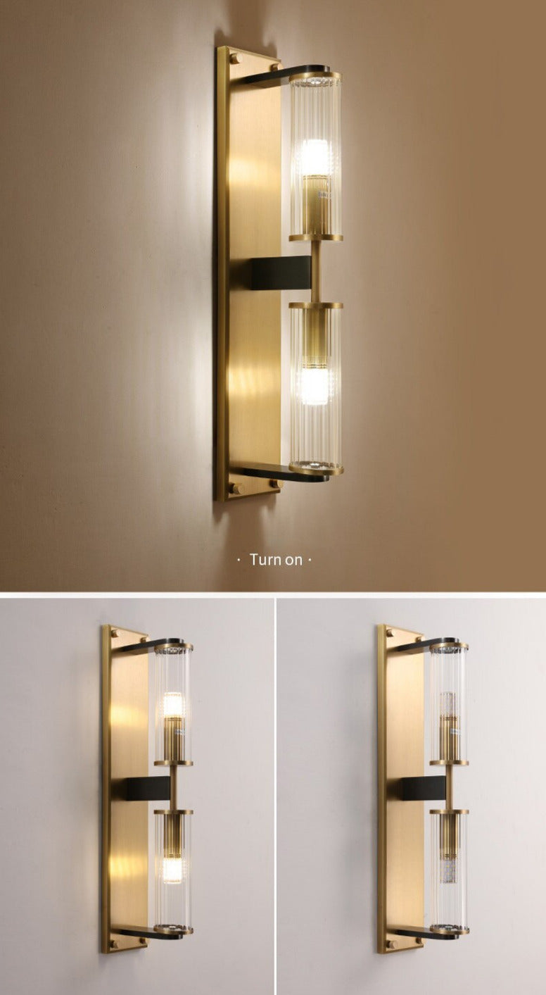 Tereza - Aplique de pared con columna de cobre y vidrio