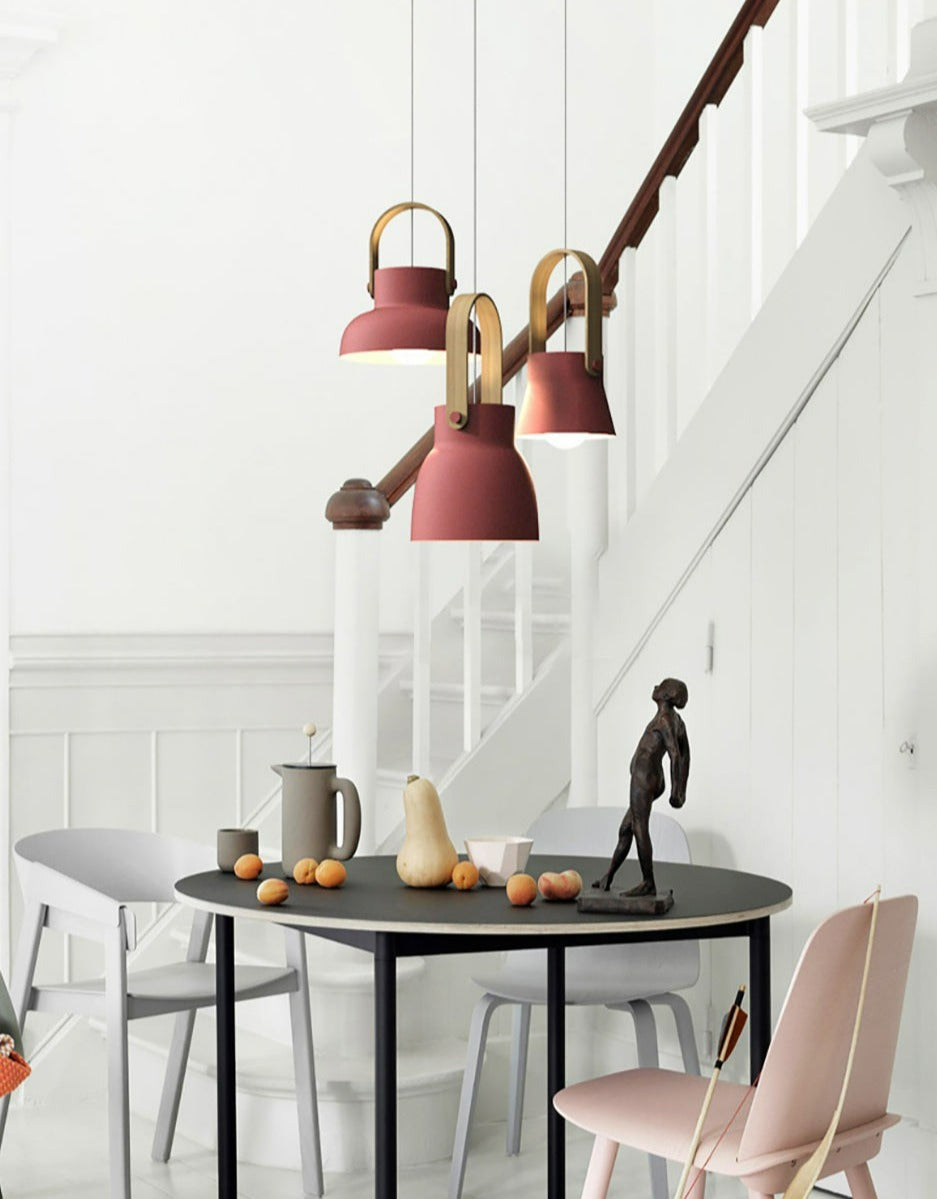 modern chic farmhouse pendant lights in red
