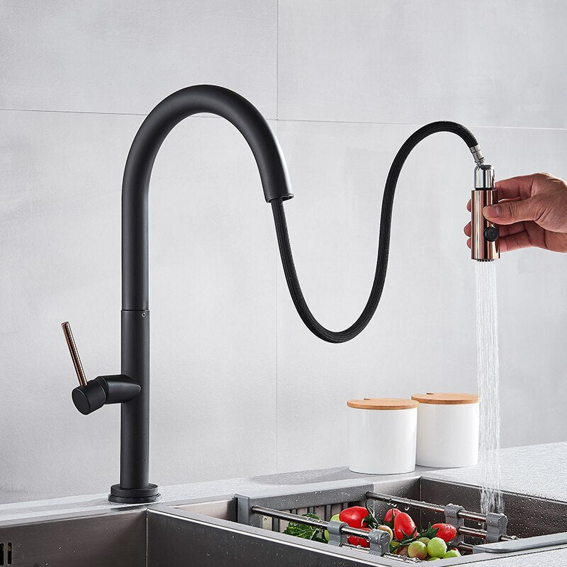 Lidia - Modern Retractable Kitchen Faucet