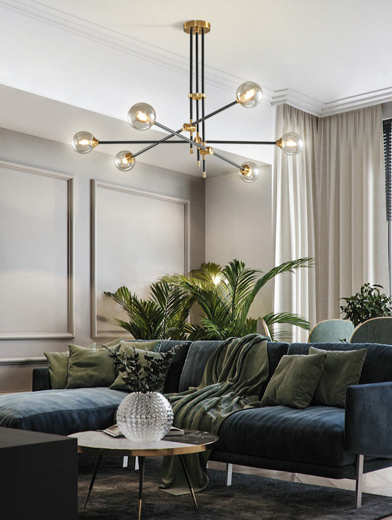 amber glass dining room chandelier