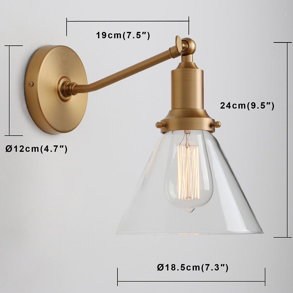 Farley - Aplique de pared de cristal retro