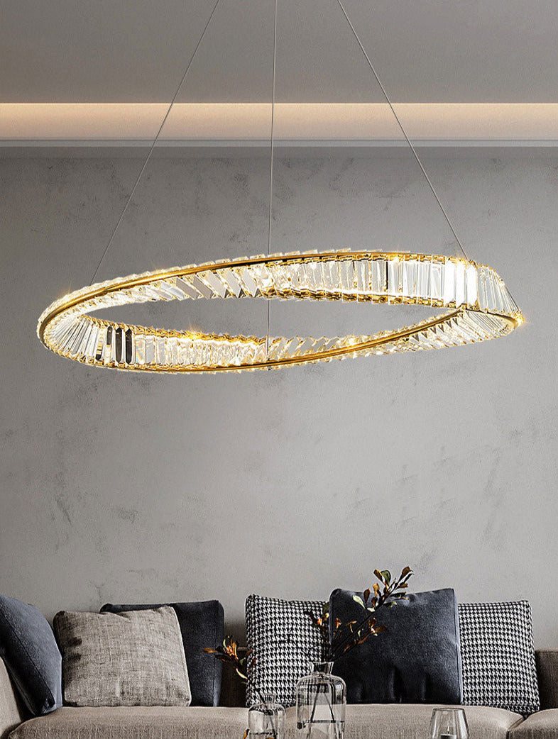 Lustre design en cristal de verre spiralé