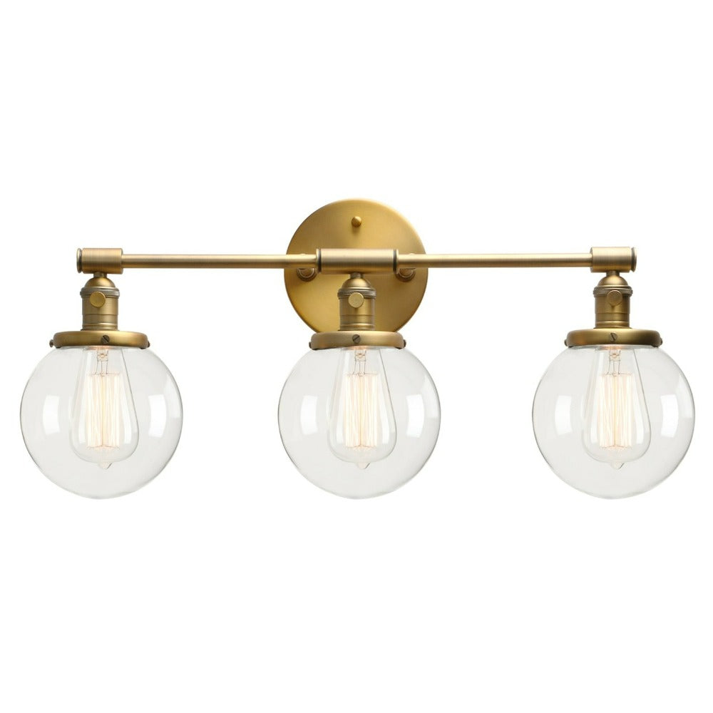 Aplique de pared de cristal con forma de globo y tres focos Deacon