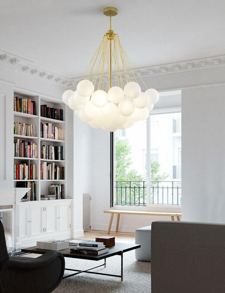Bubble Chandelier with Frosted Glass Globes