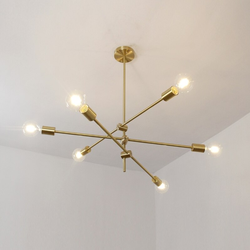 brass finish multi-bulb rotatable light fixture