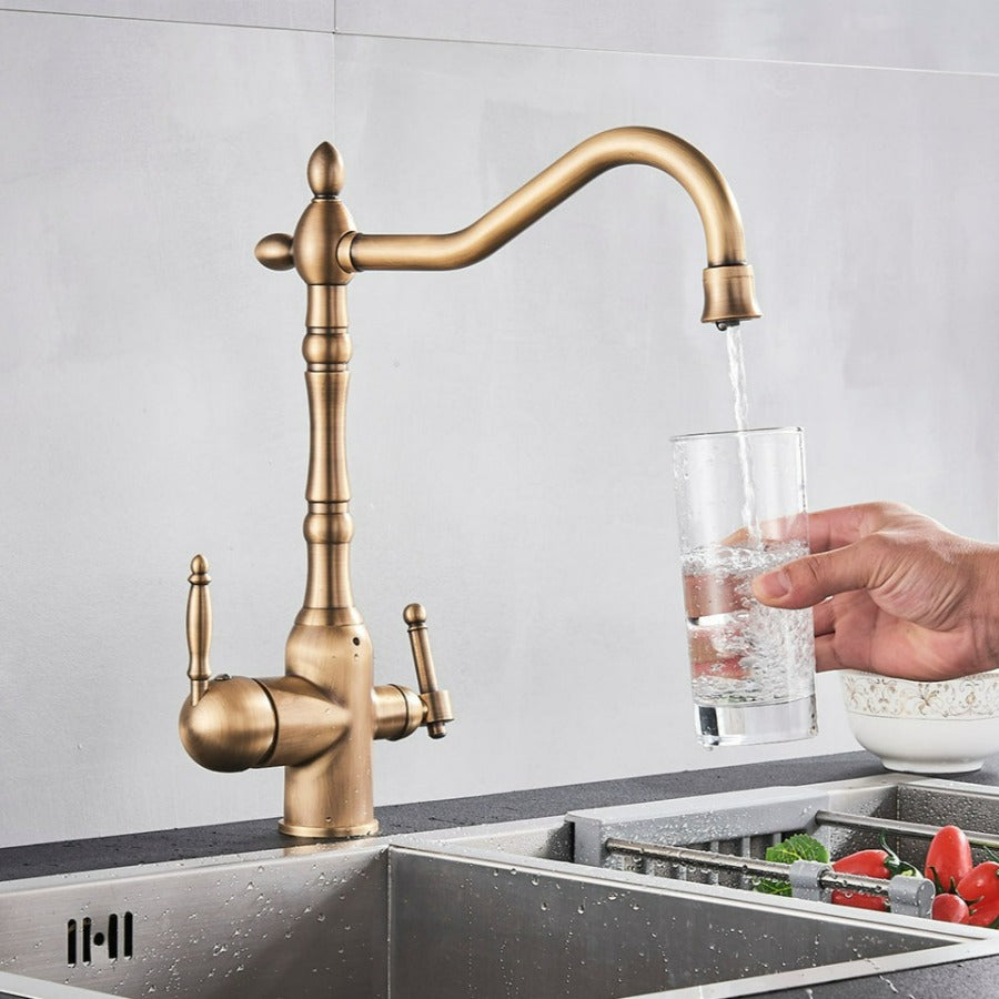 Dual handle modern kitchen faucet