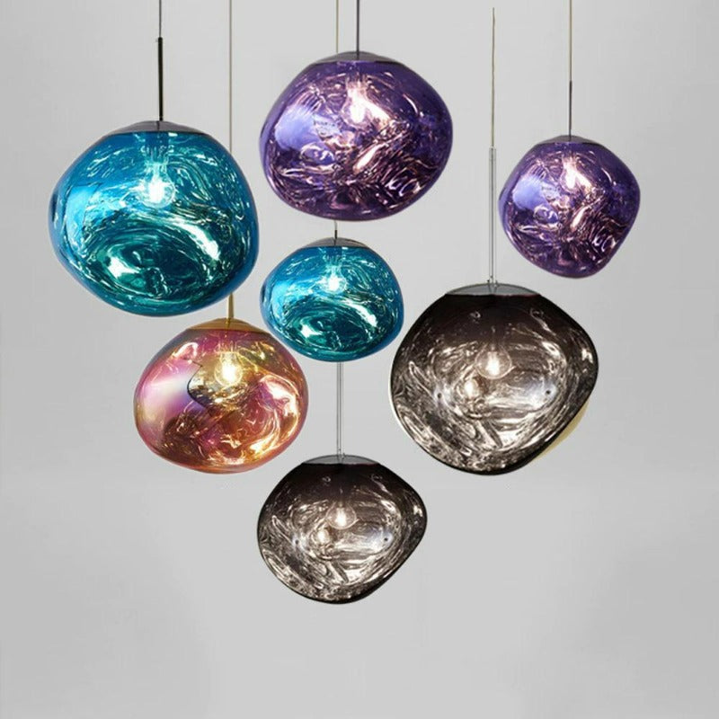 Colorful Modern warped glass pendant lights