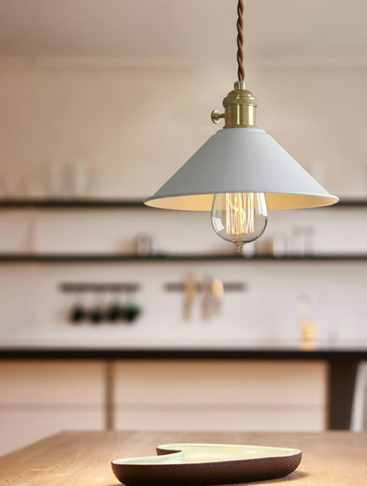 vintage matte white pendant light