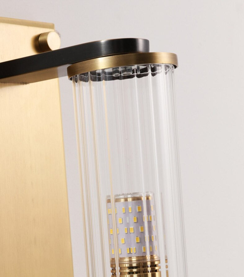 Tereza - Aplique de pared con columna de cobre y vidrio