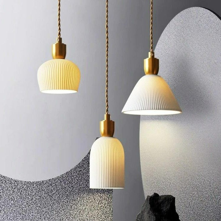 Nordic ceramic pendant lights with white finish