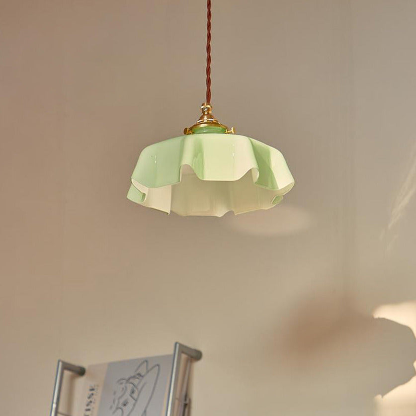 Violet - Suspensions et plafonniers en verre à fleurs