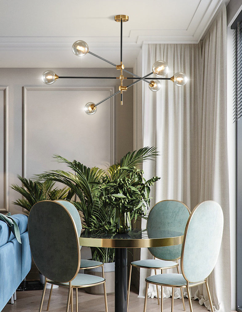 modern dinign room multi-bulb chandelier