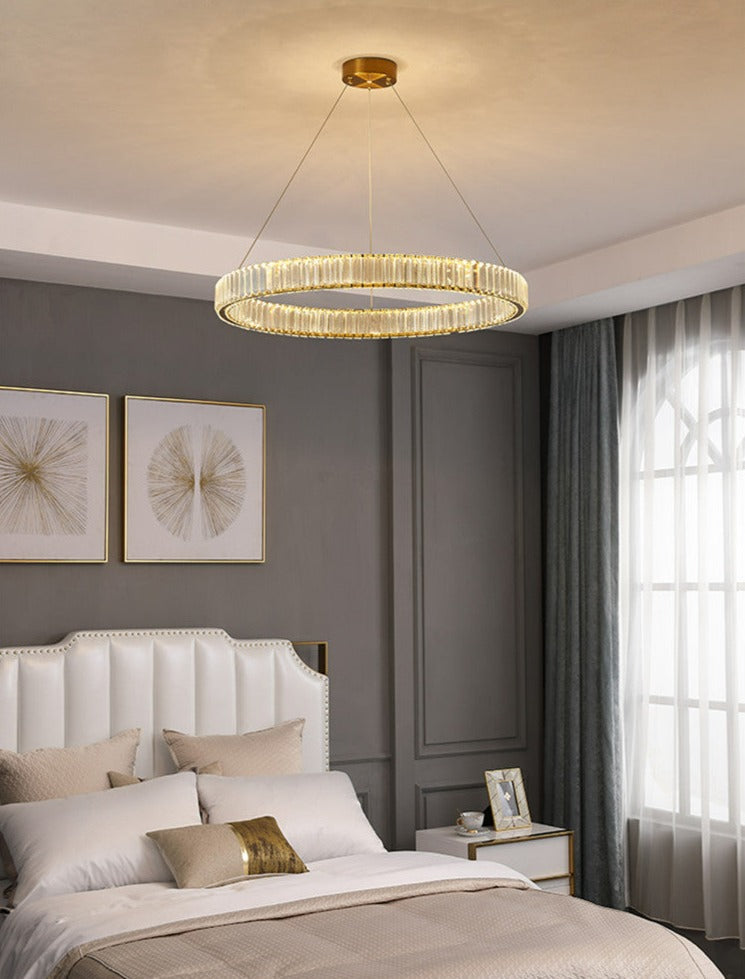 Justine - Lustre moderne en cristal et verre