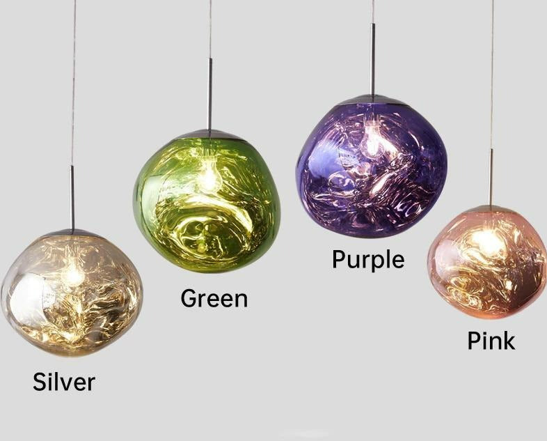 Luces colgantes deformadas de colores