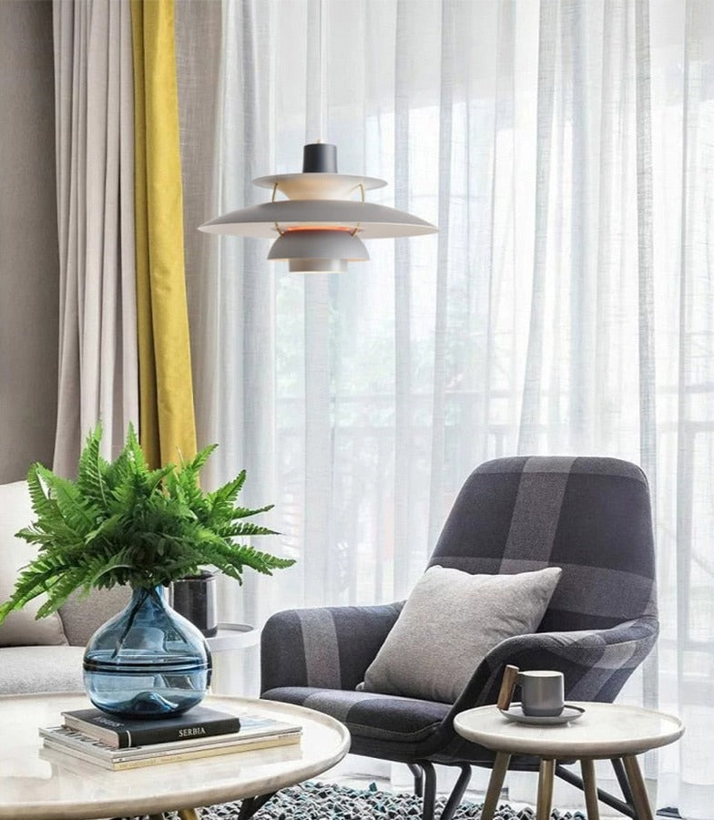 gray Ozella modern colorful pendant light in living room