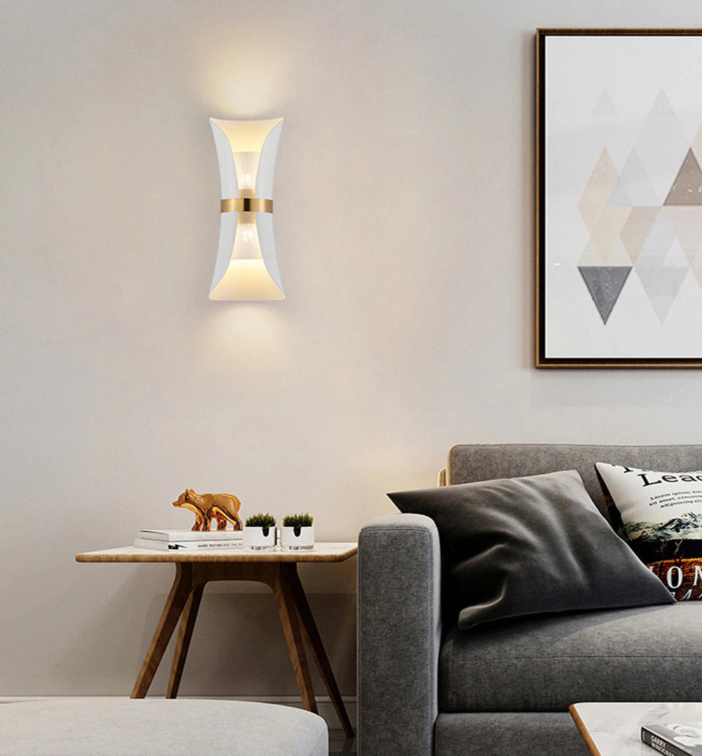 white ribbon wall socnce for living room