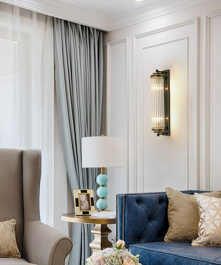 Two Bulb Modern Glass Wall Sconce