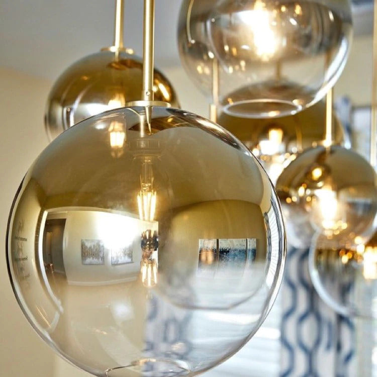 Zaire - Lámparas colgantes modernas con forma de globo de cristal
