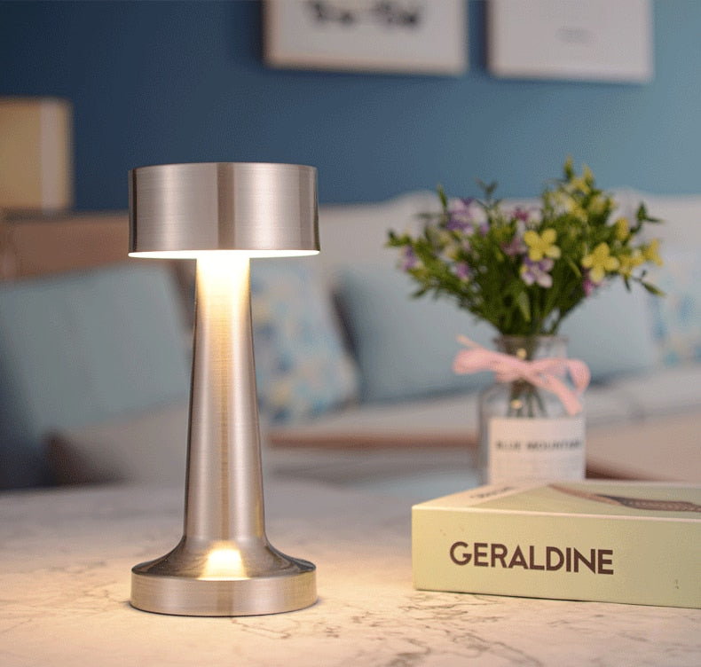 Chrome table light for dining tables